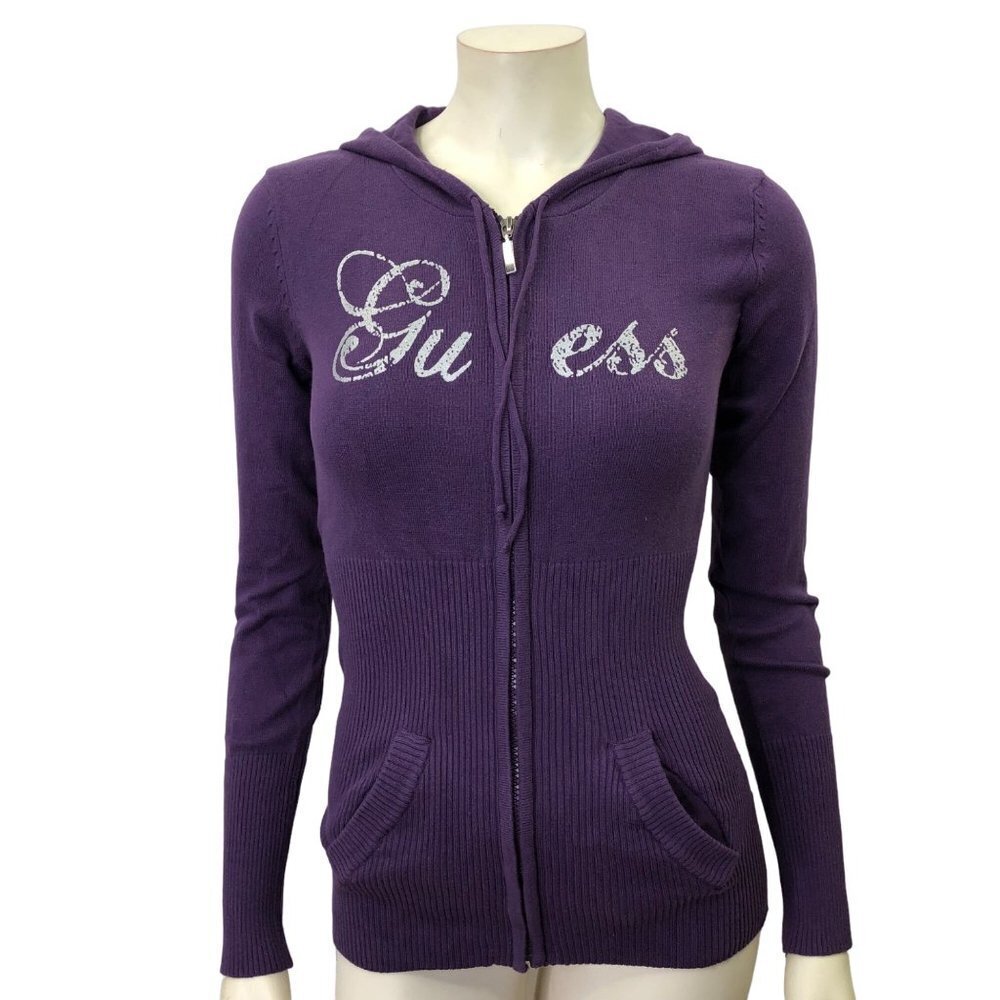 GUESS FULL‎ ZIP LIGHT HOODIE SWEATER Md NEW WITHOUT TAG
